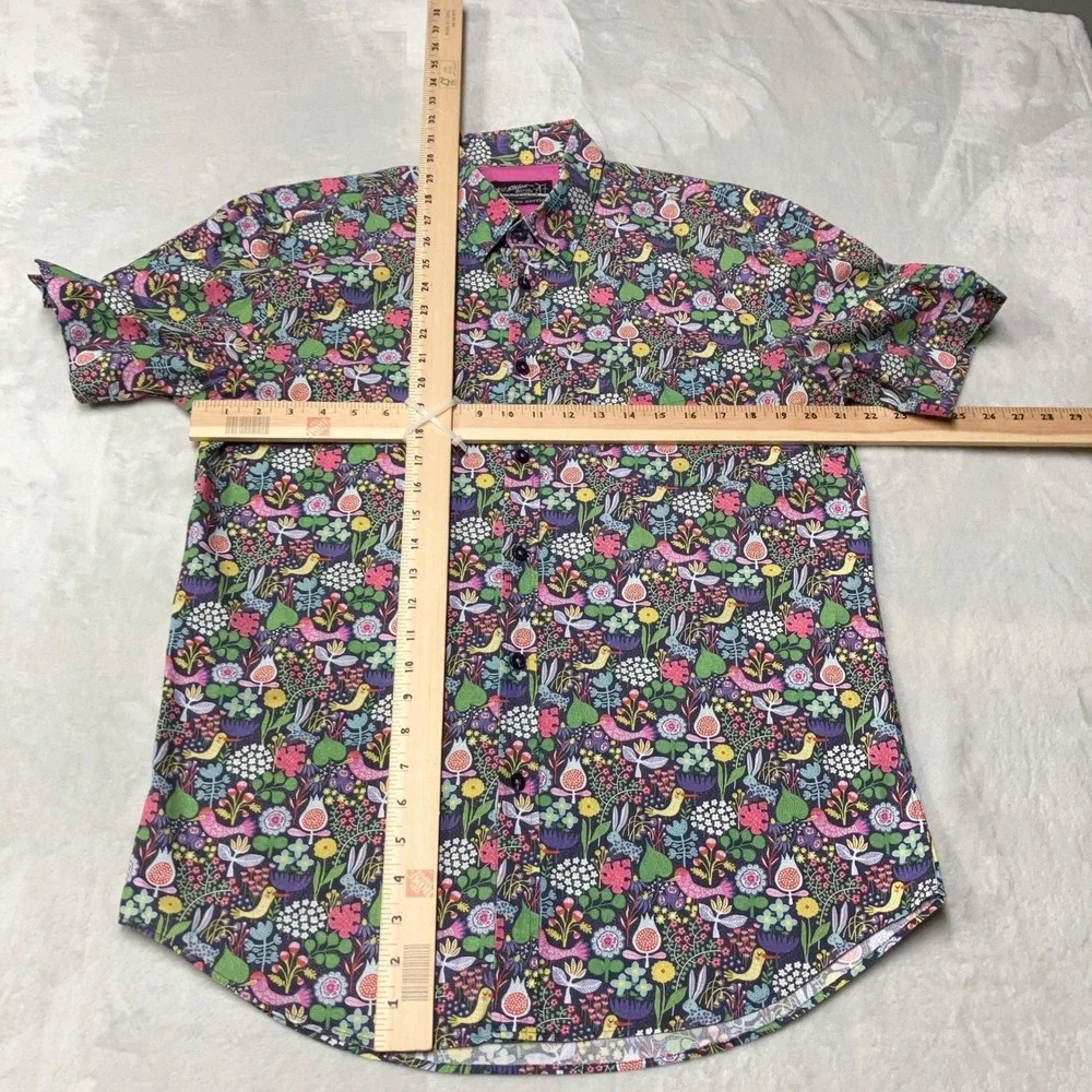 Lot of 2 Wil Stiles LIMITED EDITION Button Down Shirt Colorful Floral Mod Men XL